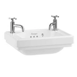 Burlington Riviera 450mm 2TH Wall Hung Cloakroom Basin -Victorian Plumbing Store RIV8 2TH D4 460