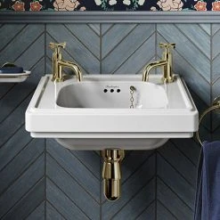 Burlington Riviera 450mm 2TH Wall Hung Cloakroom Basin