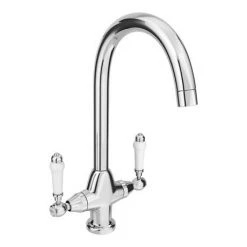 Reginox White Ceramic 1.0 Bowl Kitchen Sink + Mixer Tap -Victorian Plumbing Store RL304CW ELBE nw d2 460