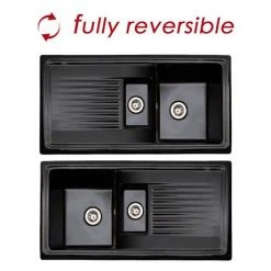 Reginox Traditional Black Ceramic 1.5 Kitchen Sink + Brooklyn Mixer Tap 7 Reginox Traditional Black Ceramic 1.5 Kitchen Sink + Brooklyn Mixer Tap -Victorian Plumbing Store RL401CB BROOKLYN n d2 460