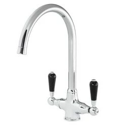Reginox Traditional Black Ceramic 1.0 Kitchen Sink + Brooklyn Mixer Tap -Victorian Plumbing Store RL404CB BROOKLYN N D2 460