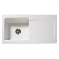Reginox Contemporary White Ceramic 1.0 Bowl Kitchen Sink RL504CW + Tap -Victorian Plumbing Store RL504CW TAP n d3 460
