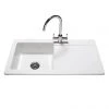 Reginox Contemporary White Ceramic 1.0 Bowl Kitchen Sink - RL504CW