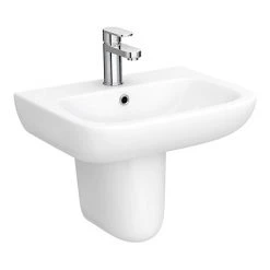 Nuie Renoir Compact Basin & Semi Pedestal - 1 Tap Hole