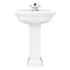 Rydal Traditional Basin + Pedestal (1 Tap Hole) 7 Rydal Traditional Basin + Pedestal (1 Tap Hole) -Victorian Plumbing Store RYD BP D2 460