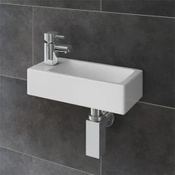 Rondo Wall Hung Small Cloakroom Basin Package