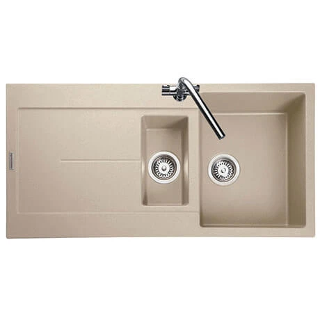 Rangemaster Scoria 1000 x 500mm Igneous Stone 1.5 Bowl Inset Sink - SCO1052SN 1 Rangemaster Scoria 1000 x 500mm Igneous Stone 1.5 Bowl Inset Sink - SCO1052SN