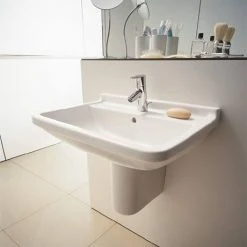 Duravit Starck 3 1TH Basin + Semi Pedestal -Victorian Plumbing Store SK501THSP D1 460