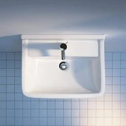 Duravit Starck 3 1TH Basin + Full Pedestal -Victorian Plumbing Store SK501THSP D2 460 1