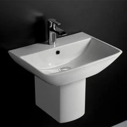 RAK Summit 50cm Basin 1TH with Half Pedestal -Victorian Plumbing Store SUM 50BAS1 HPED D1 460