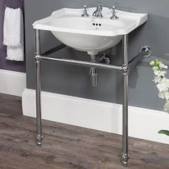 Silverdale Balasani 600mm Wide Basin with Chrome Stand