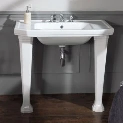 Silverdale Empire Art Deco 920mm Console Basin inc. Ceramic Legs
