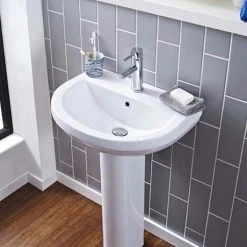 Sofia Modern Basin with Full Pedestal (1 Tap Hole - Various Sizes) 5 Sofia Modern Basin with Full Pedestal (1 Tap Hole - Various Sizes) -Victorian Plumbing Store Sofia Modern Basin with Full Pedestal n d2 460