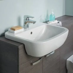Ideal Standard Tempo 55cm 1TH Semi-Countertop Washbasin -Victorian Plumbing Store T059001 D2 460