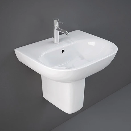 RAK Tonique 55cm 1TH Basin + Half Pedestal 1 RAK Tonique 55cm 1TH Basin + Half Pedestal