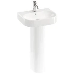 Britton Bathrooms Trim 500mm 1TH Basin with Full Pedestal