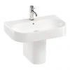 Britton Bathrooms Trim 600mm 1TH Basin with Semi Pedestal