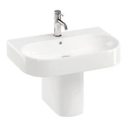Britton Bathrooms Trim 600mm 1TH Basin with Semi Pedestal