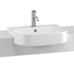Britton Bathrooms Trim 500mm 1TH Semi-Recessed Basin -Victorian Plumbing Store TRIM.006 D2 460