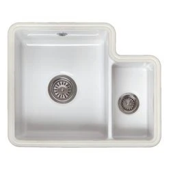 Reginox Tuscany 1.5 Bowl White Ceramic Undermount Kitchen Sink + Waste -Victorian Plumbing Store TUSCANY n d1 460