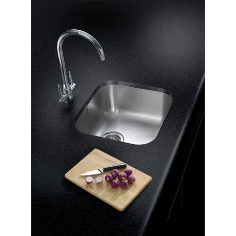 Rangemaster Atlantic Classic UB40 Stainless Steel Undermount Kitchen Sink 460 x 440mm 2 Rangemaster Atlantic Classic UB40 Stainless Steel Undermount Kitchen Sink 460 x 440mm - Image 2