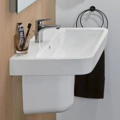 Villeroy and Boch O.novo Square 1TH Washbasin + Semi Pedestal 6 Villeroy and Boch O.novo Square 1TH Washbasin + Semi Pedestal -Victorian Plumbing Store VBNVS55BASSP D2 460