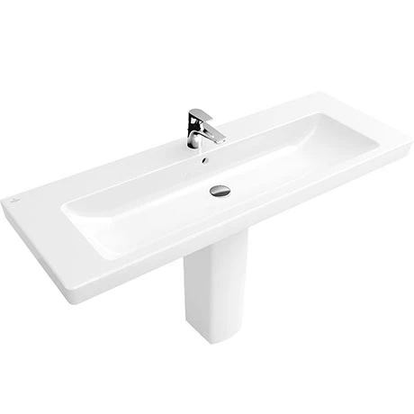 Villeroy and Boch Subway 2.0 1300mm 1TH Basin + Semi Pedestal 1 Villeroy and Boch Subway 2.0 1300mm 1TH Basin + Semi Pedestal