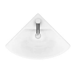 Venice Modern Corner Basin + Pedestal (1 Tap Hole) -Victorian Plumbing Store VCRNBP D4 460