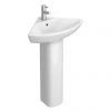 Venice Modern Corner Basin + Pedestal (1 Tap Hole)