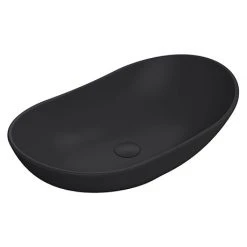 Venice Matt Black Oval Counter Top Basin - 615 x 360mm