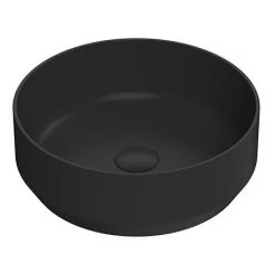 Venice Matt Black Round Counter Top Basin - 350mm Diameter