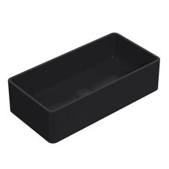 Venice Matt Black Rectangular Counter Top Basin - 465 x 235mm