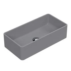 Venice Matt Grey Rectangular Counter Top Basin - 465 x 235mm