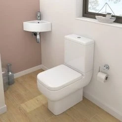 Bermuda Corner Cloakroom Basin 1TH - 335 x 335mm -Victorian Plumbing Store VES067 d6 460