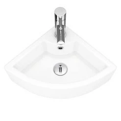 Bermuda Corner Cloakroom Basin 1TH - 335 x 335mm -Victorian Plumbing Store VES067 new d2 460