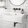 Kyoto Large Rectangular 600 x 460mm 0TH Wall Hung Basin