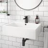 Kyoto Large Rectangular 600 x 460mm 1TH Wall Hung Basin