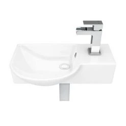 Valencia Wall Hung Basin (400mm Wide - Gloss White) -Victorian Plumbing Store VGW4 d2 460