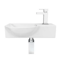 Valencia Wall Hung Basin (400mm Wide - Gloss White) -Victorian Plumbing Store VGW4 d3 460