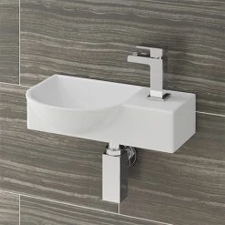 Valencia Wall Hung Basin (400mm Wide - Gloss White)