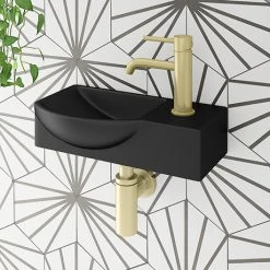 Valencia Wall Hung Basin (400mm Wide - Matt Black)