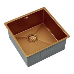 Venice 1.0 Bowl Brushed Copper Undermount Stainless Steel Kitchen Sink + Waste -Victorian Plumbing Store VSNK027 D2 460