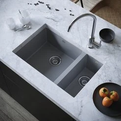 Venice 1.5 Bowl Matt Grey Undermount Composite Kitchen Sink