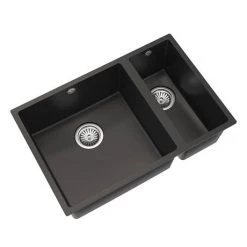 Venice 1.5 Bowl Matt Black Undermount Composite Kitchen Sink -Victorian Plumbing Store VSNK100 D2 460