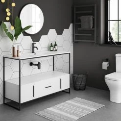 Venice 1200 Black Frame Basin Washstand incl. Solid Stone Basin 8 Venice 1200 Black Frame Basin Washstand incl. Solid Stone Basin -Victorian Plumbing Store VWS12 n d2 460