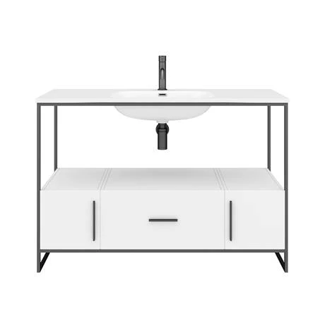 Venice 1200 Black Frame Basin Washstand incl. Solid Stone Basin 5 Venice 1200 Black Frame Basin Washstand incl. Solid Stone Basin - Image 5