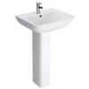 Venice Modern Short Projection Basin & Pedestal (550mm Wide - 1 Tap Hole)