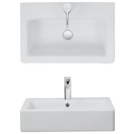 Crosswater - Air 60 1 Tap Hole Countertop or Wall Mounted Basin - 600 x 390mm 2 Crosswater - Air 60 1 Tap Hole Countertop or Wall Mounted Basin - 600 x 390mm - Image 2