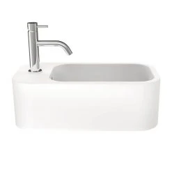 Crosswater Popolo 480 x 250mm (1TH) Wall Hung Cloakroom Basin - Matt White