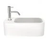 Crosswater Popolo 480 x 250mm (1TH) Wall Hung Cloakroom Basin - White Gloss